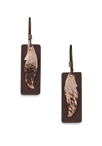 Copper and antique tin Alice Earrings.