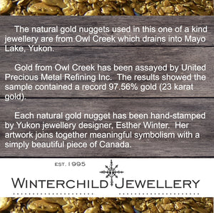 Gold nugget information, from the Owl Creek Claim, samples assayed at over 23 karat gold.