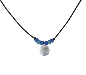 blue sky glass bead choices for cord necklace
