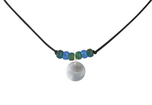 Silver Cord Necklace - Blue Sky