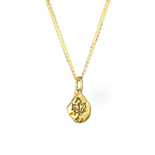 2.0 gram maple leaf symbol on gold nugget necklace