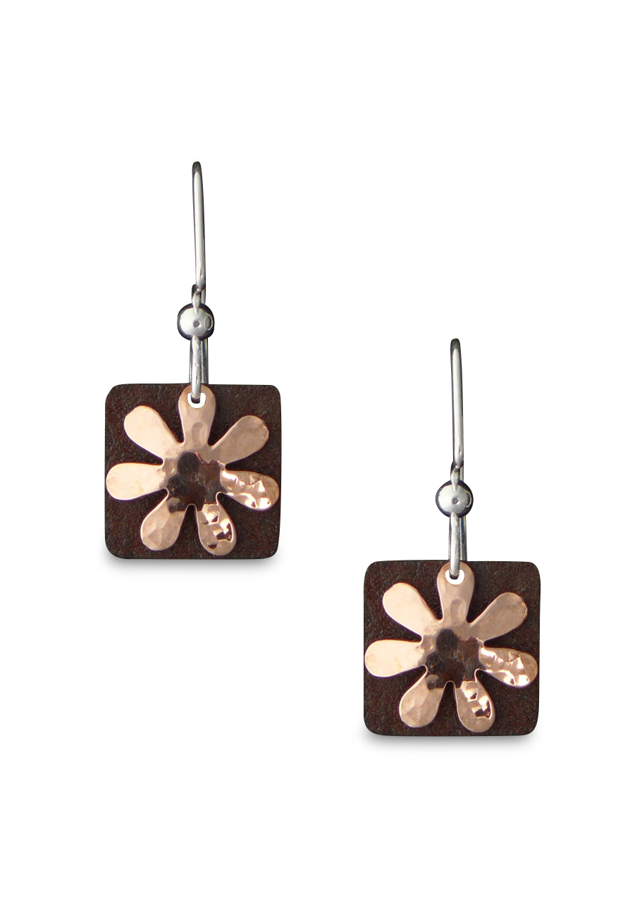 Antique Tin and Copper Flora earrings. 
