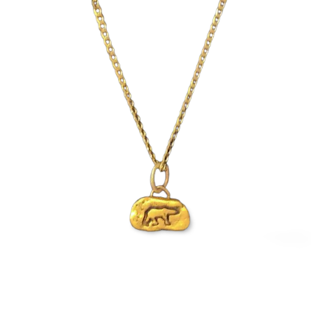 Gold Nugget necklace with Polar Bear Symbol on 18