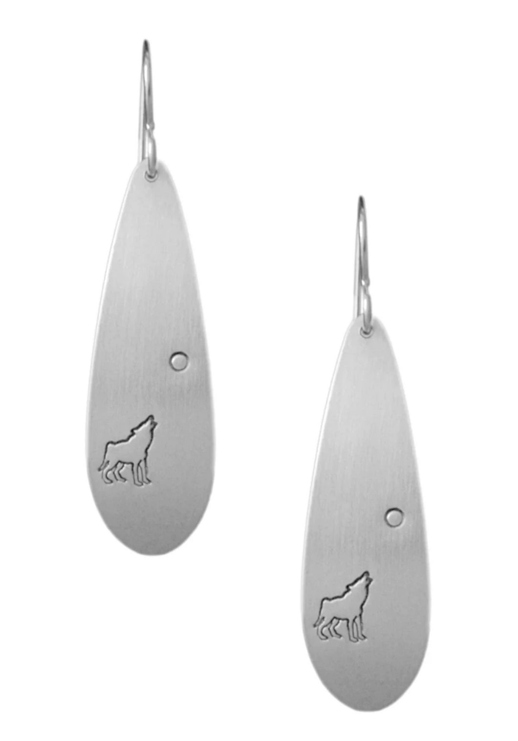 Sterling silver drop earrings with Canadian symbols.