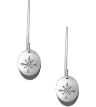 Sterling silver oval earrings with Canadian symbols.  Snowflake pictured here.
